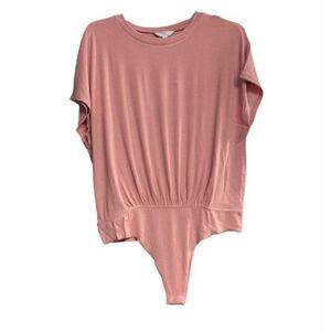 ‎TIME AND TRU Drop Shoulder Bodysuit Pink Size X-Large